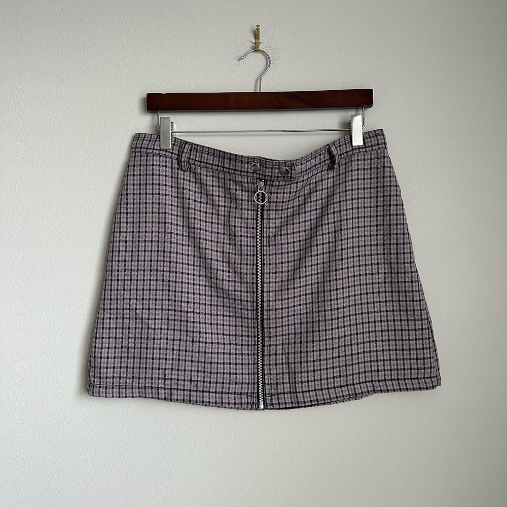 Wild Fable Purple & Black Plaid Mini Skirt Size Large
